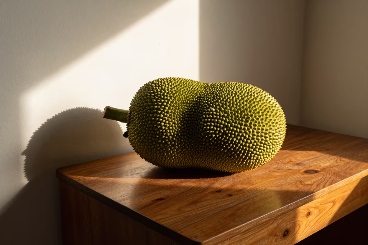 Jackfruit on Writing Desk in Lapa Rio in on a writing desk in Lapa, Rio de Janeiro