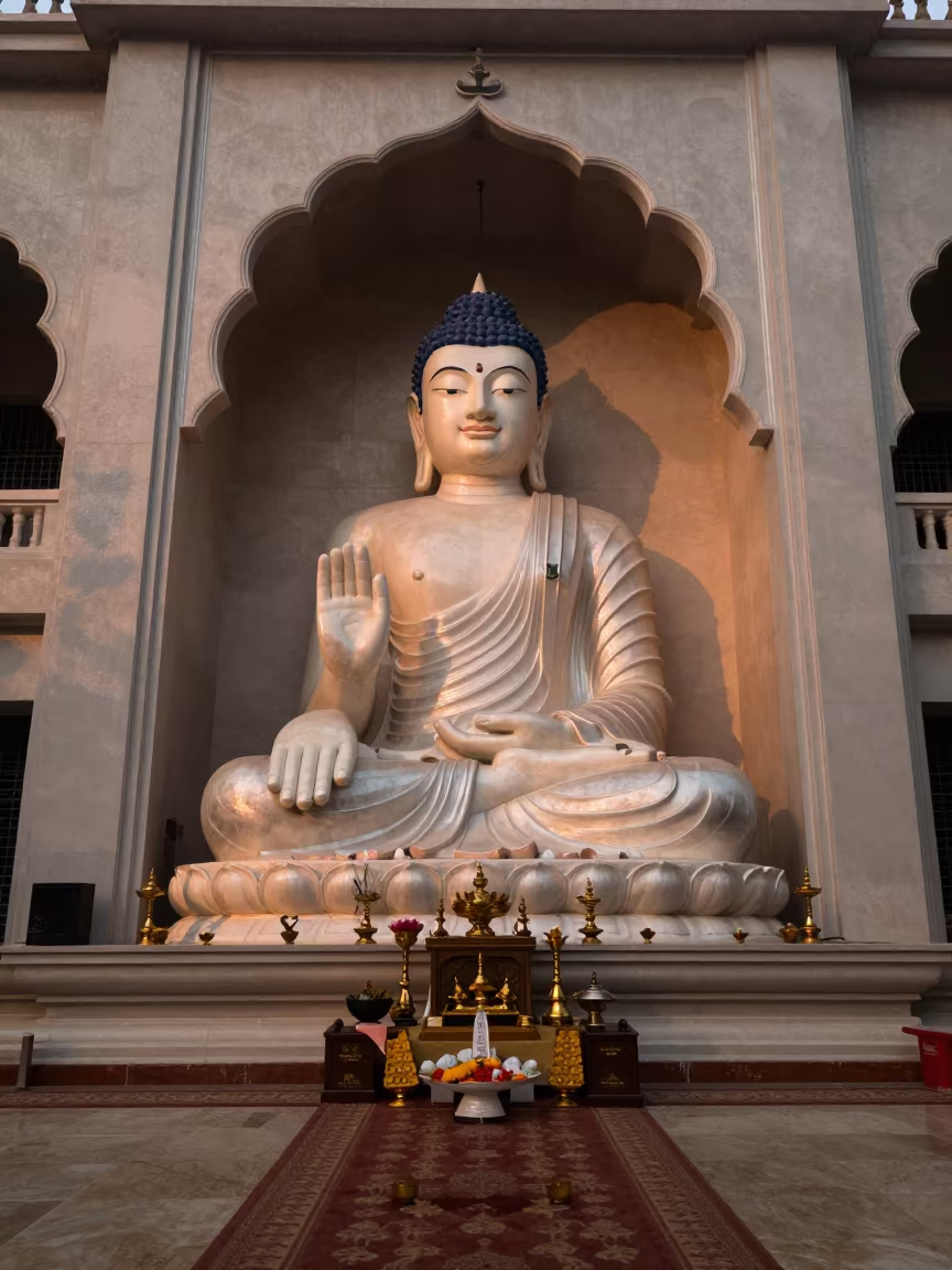 Jade Buddha Statue in Mosque Prayer Hall Yavatmal in in a mosque prayer hall in Yavatmal