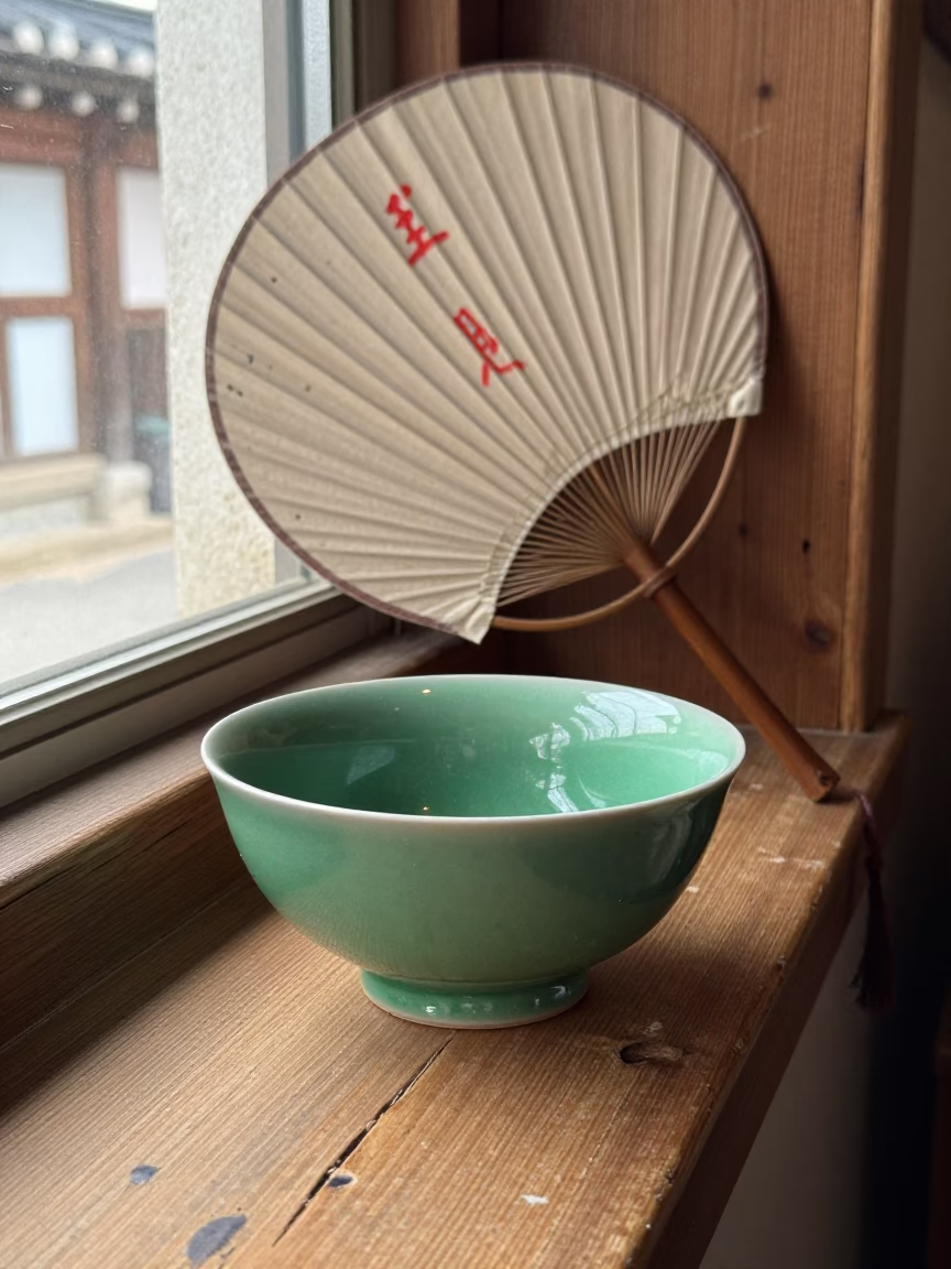 Jade-green Ceramic Bowl in Seoul in in Seoul, South Korea