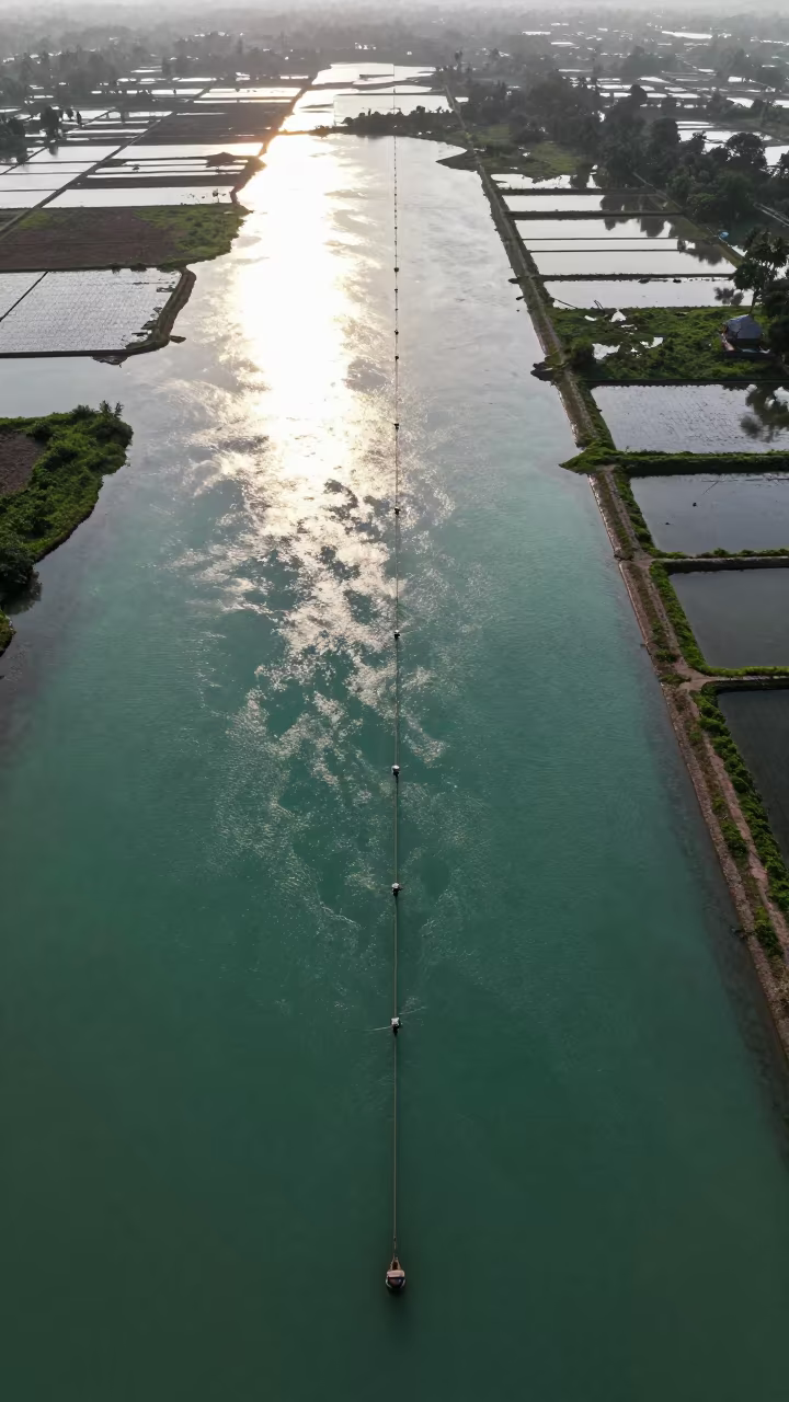 Jade Lagoon Irrigation Geometry Aerial View in high above irrigation geometry in Madhya Pradesh