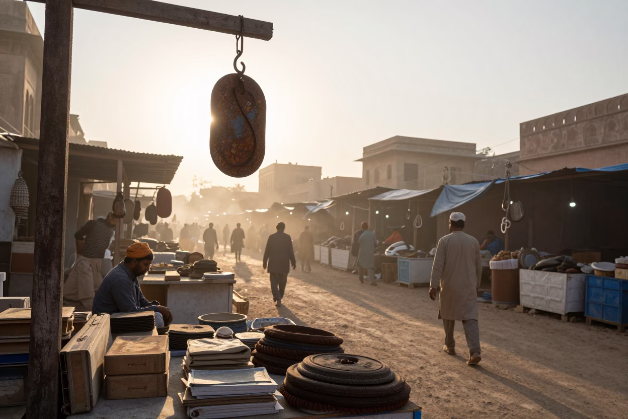Jaipur Market Scene at First Light Of Dawn in in Jaipur, India