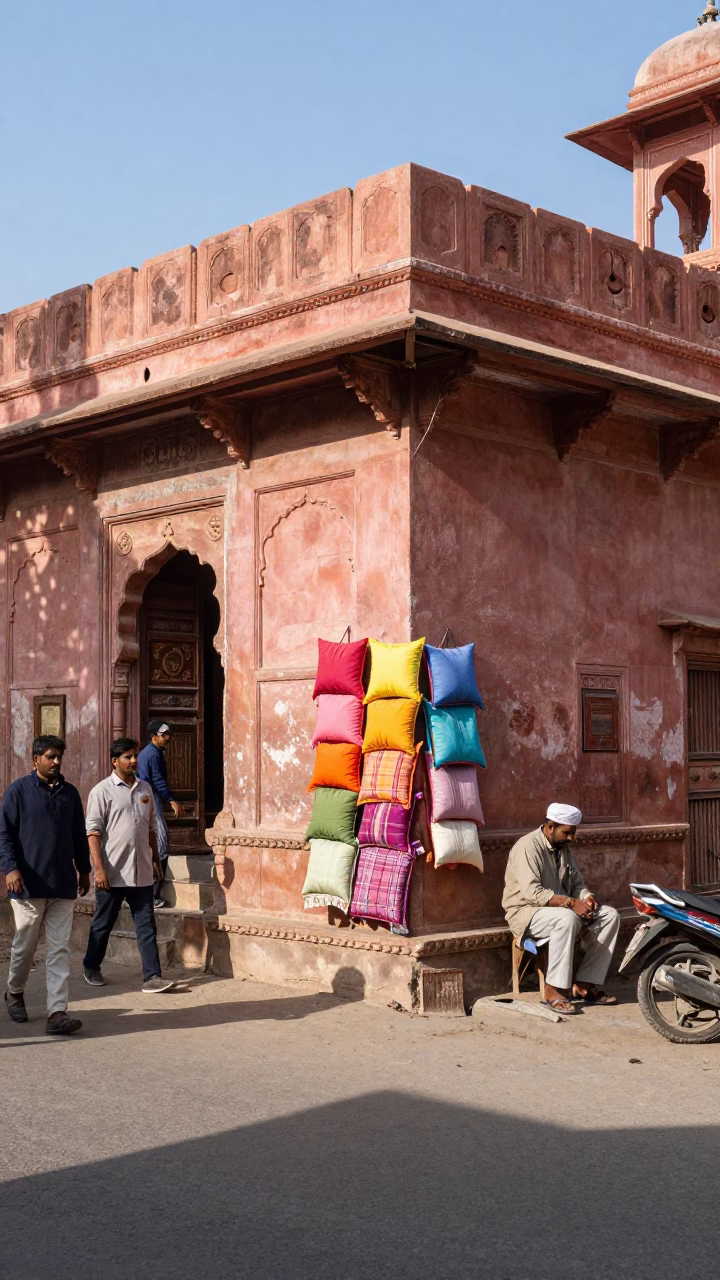 Jaipur Street Scene at Noon Light in in Jaipur, India