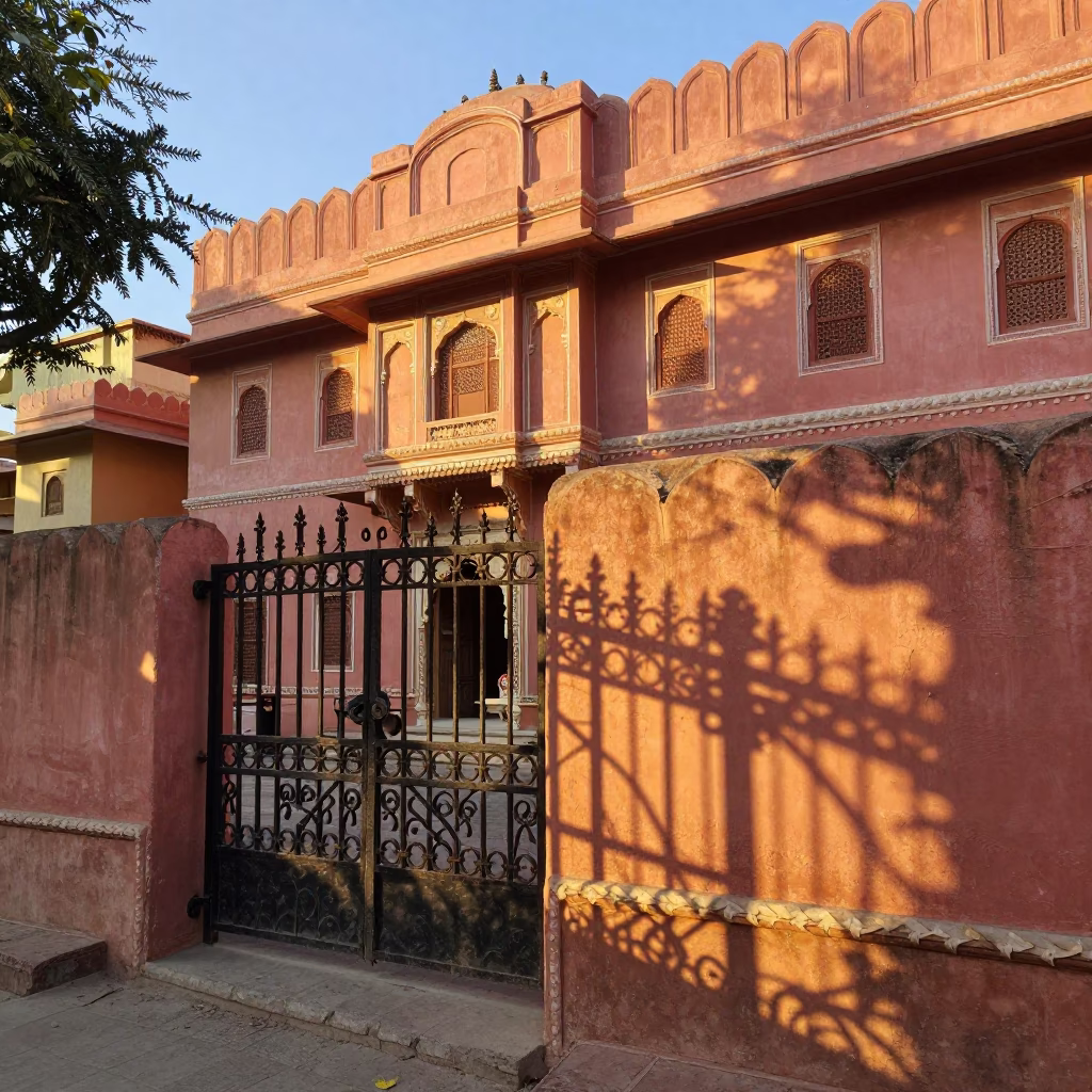 Jaipur Street Scene at Sunset Light in in Jaipur, India