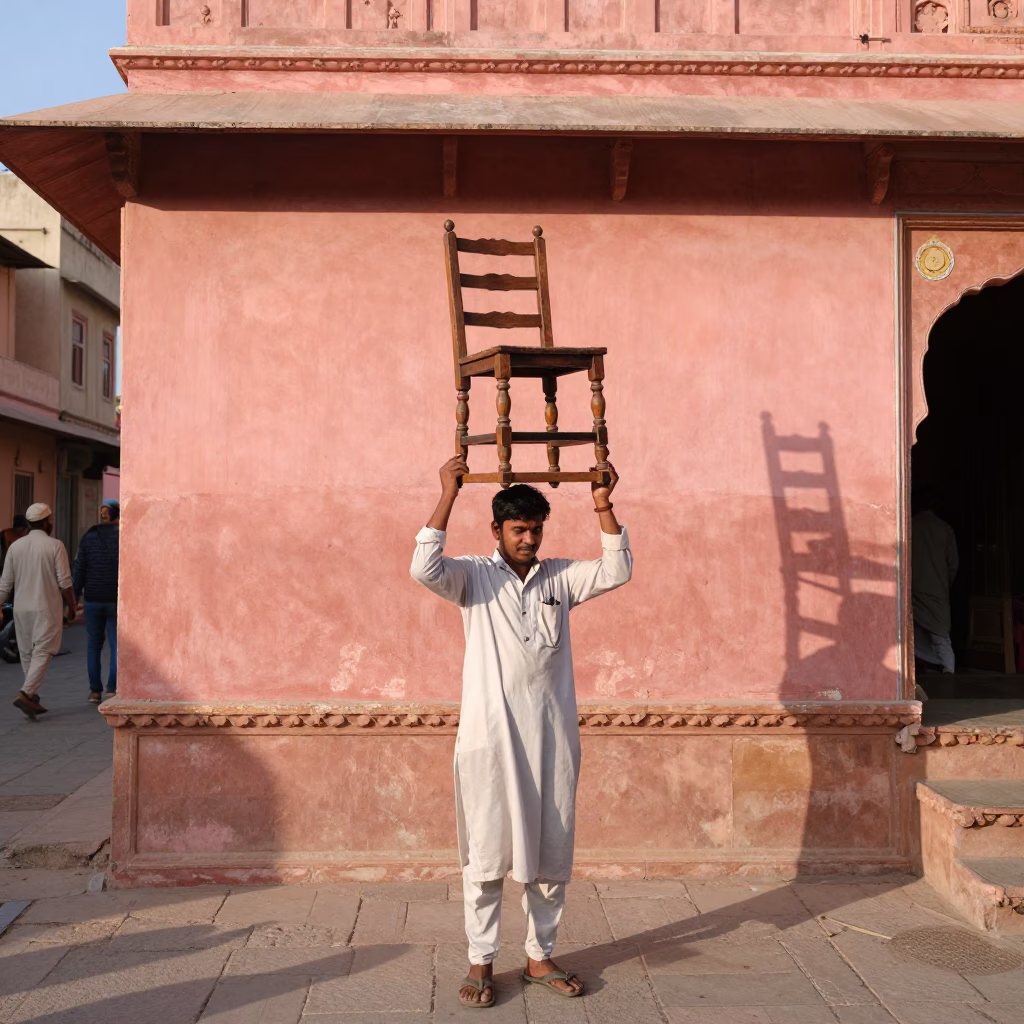 Jaipur Vendor Afternoon at The Early Afternoon Light in in Jaipur, India