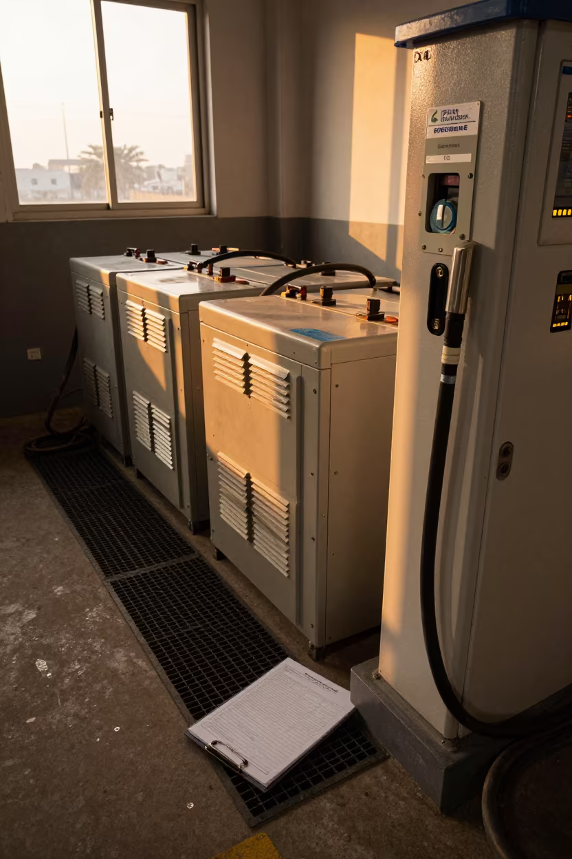 Jaipur Warehouse Battery Charging Station in inside a dispatch office above the dock in Jaipur