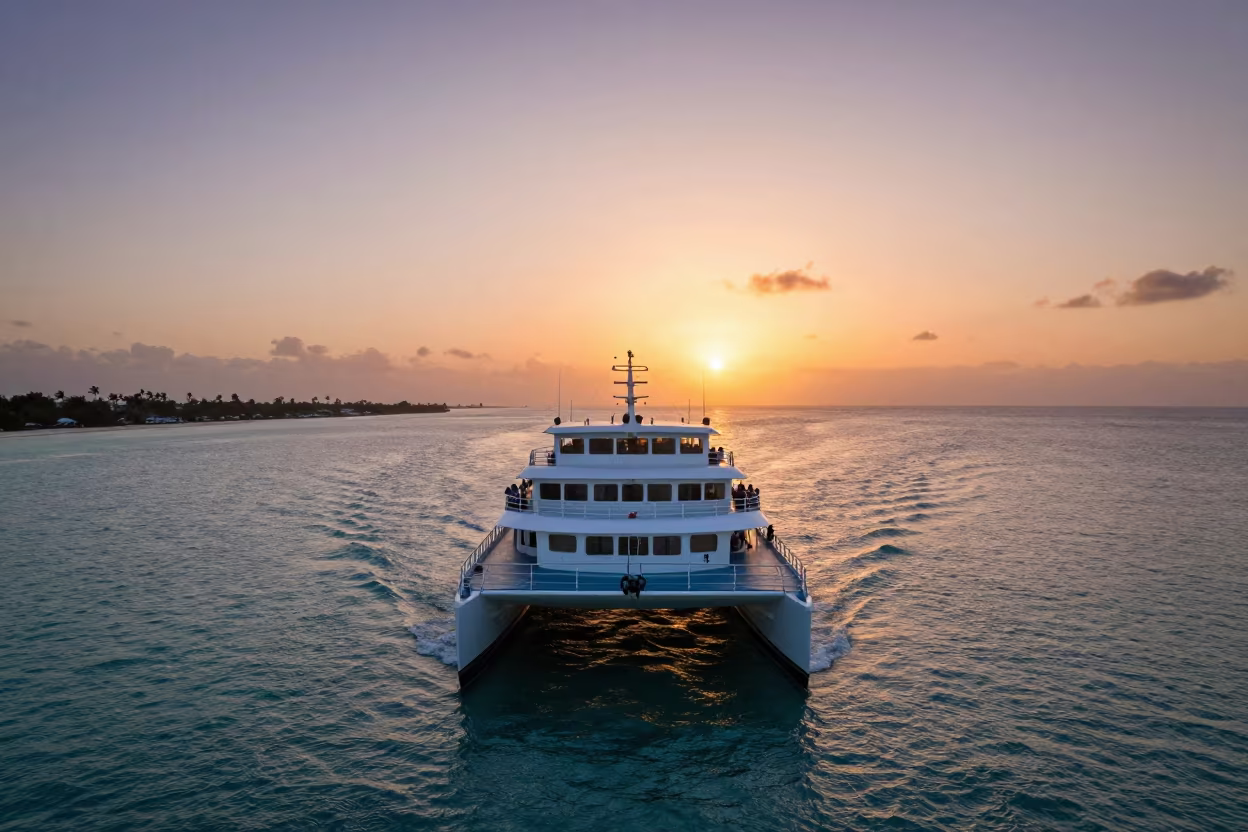 Jamaican Catamaran Ferry Sunset Horizon in in Jamaica