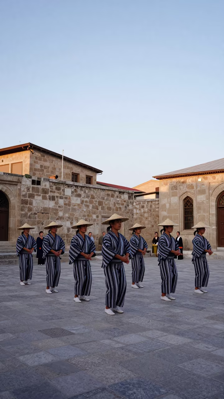 Japanese Awa Odori Parade in Diyarbakir Square in at a public square during a festival in Diyarbakır