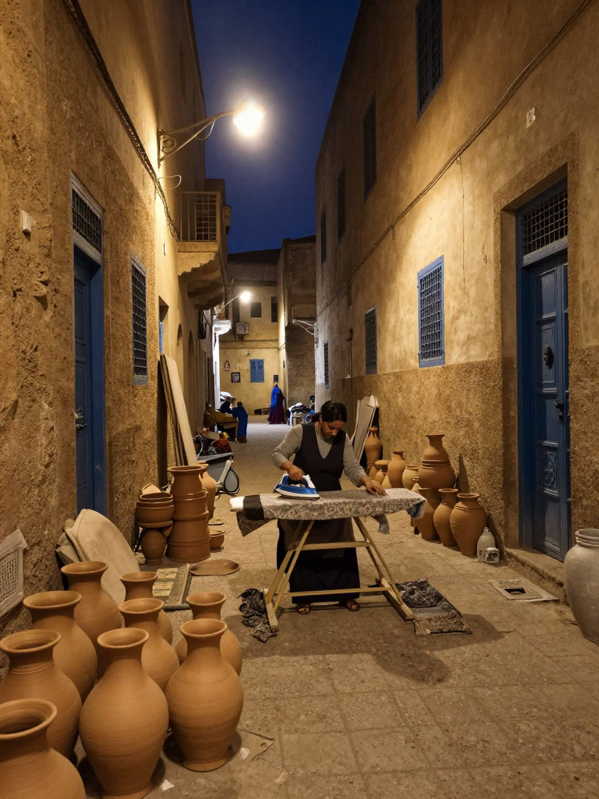 Jars after dark in Tunis in in Tunis, Tunisia