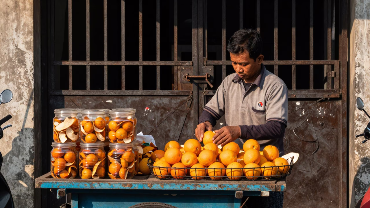Jars in Surabaya at Late Afternoon Light in in Surabaya, Indonesia