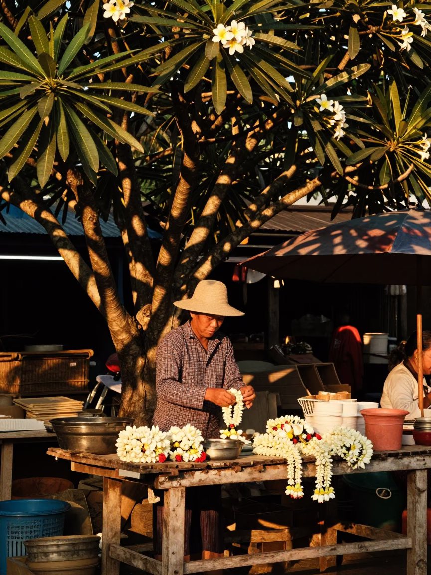 Jasmine Garlands in Chiang Mai in in Chiang Mai, Thailand