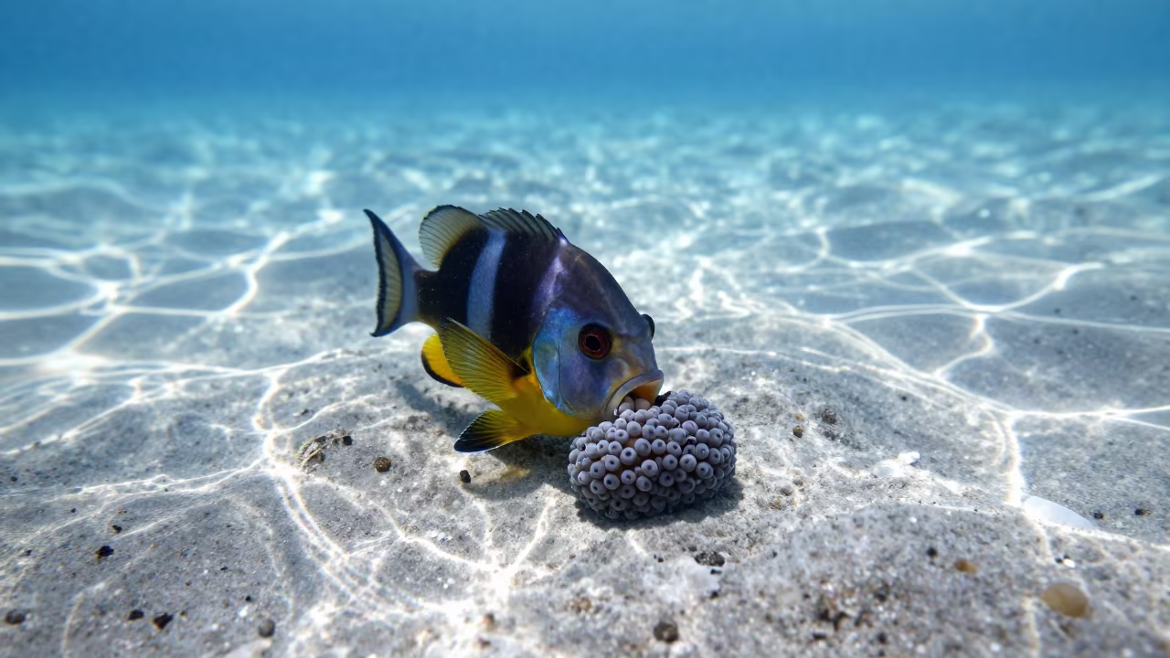 Jawfish Incubating Eggs in Silvery Cape Town Waters in near Cape Town