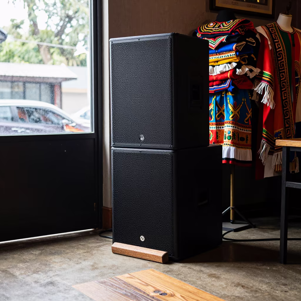 Jazz Club Backstage Speaker Stack and Costumes in at a jazz club in Mira-Bhayandar