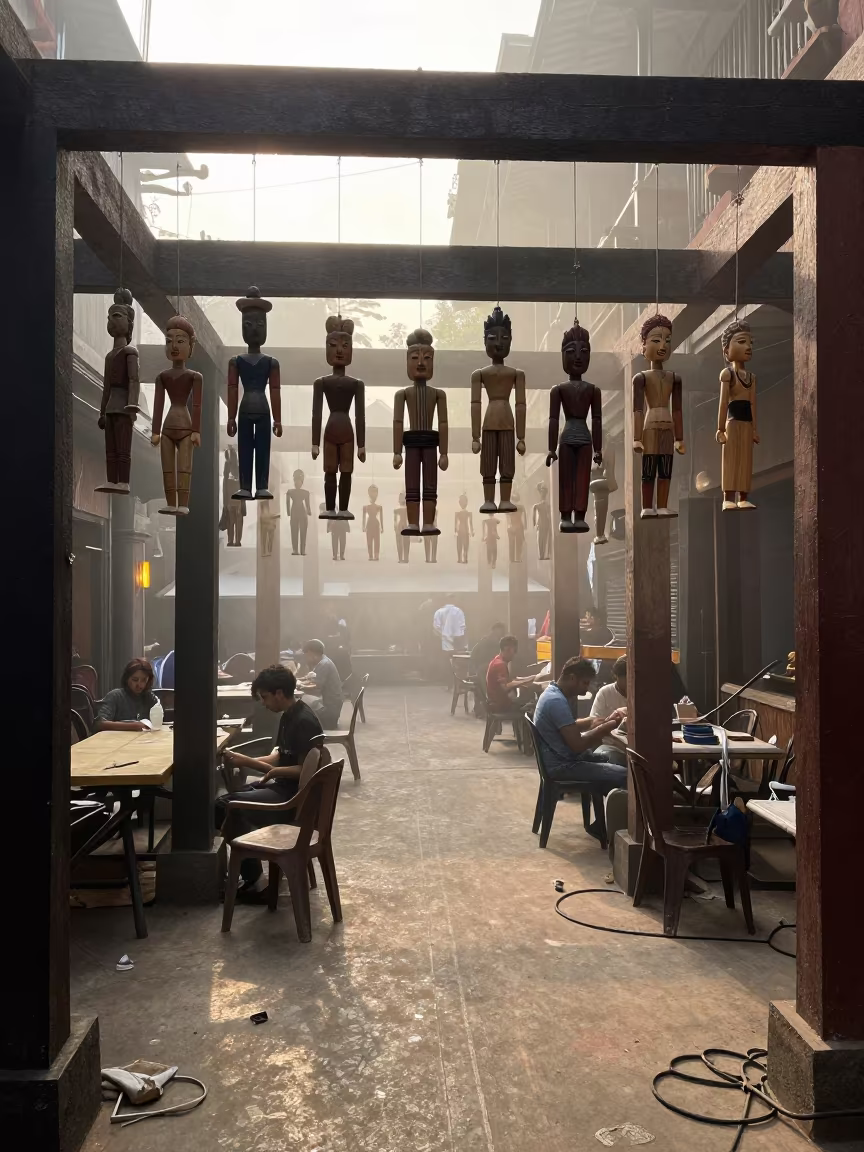 Jazz Club Puppet Backstage Dawn Pune in at a jazz club in Pune