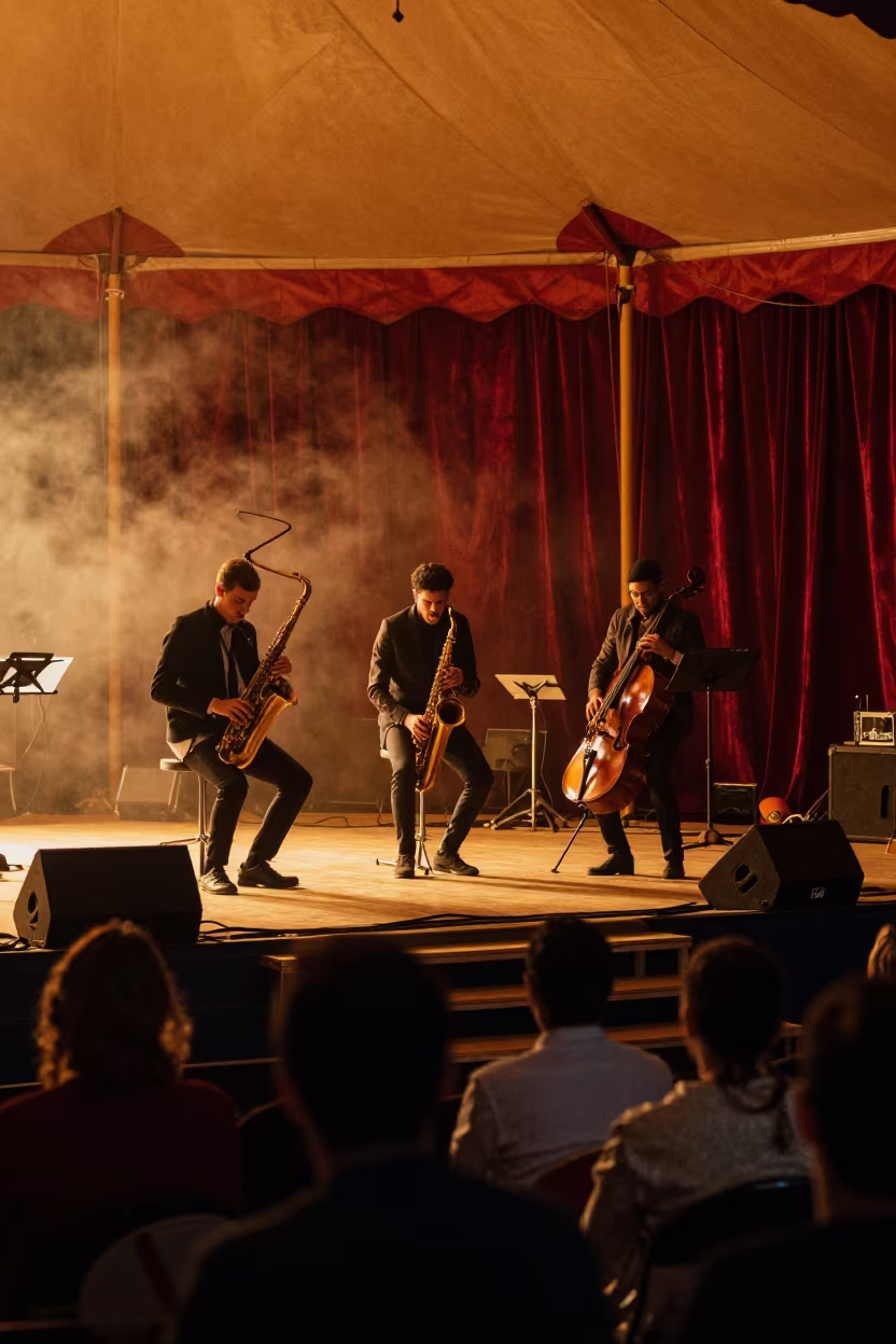 Jazz Quartet Under Circus Tent Larache Midnight in under a circus tent in Larache