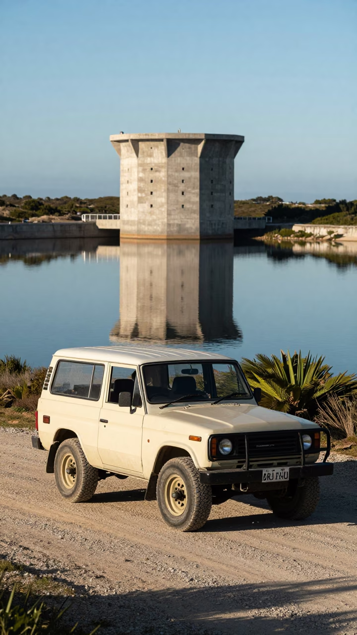Jeep Parked in Cape Town at Clear Late-afternoon Light in in Cape Town, South Africa