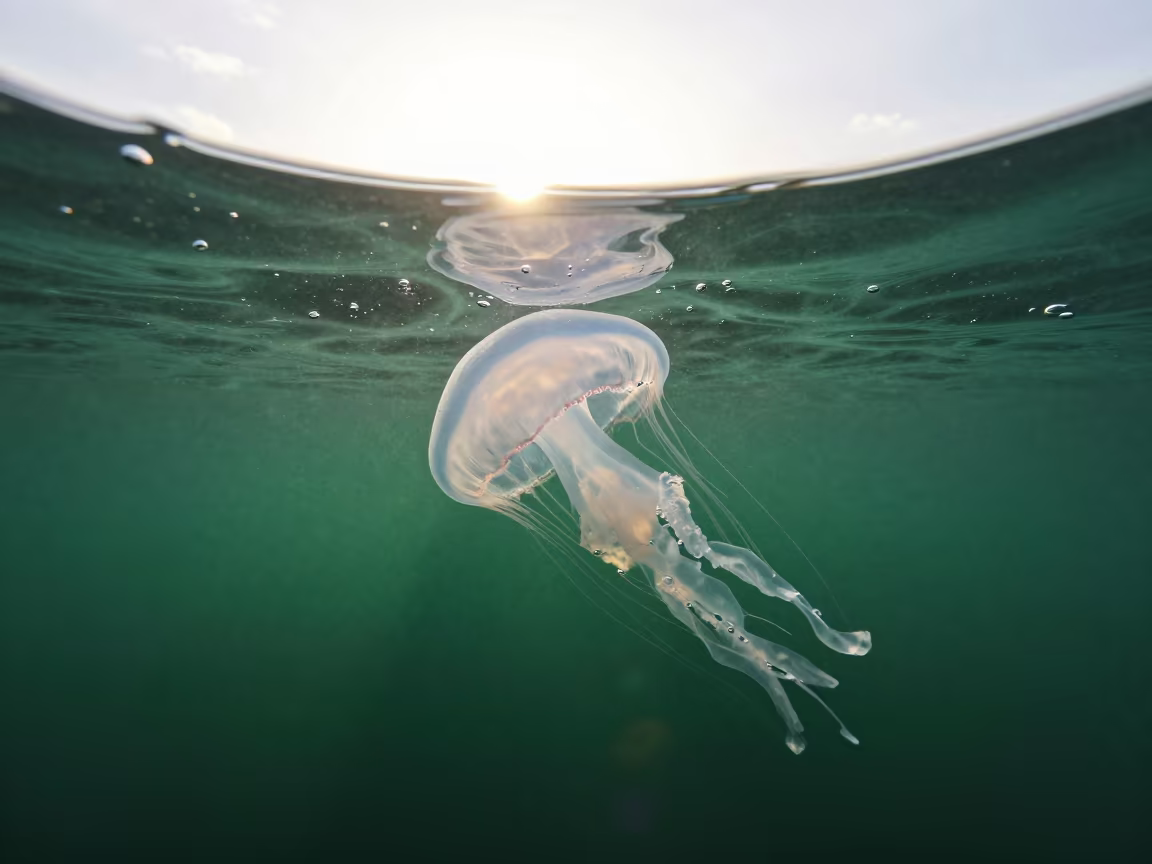 Jellyfish Drift Over Naples Drop Off in near Vomero, Naples