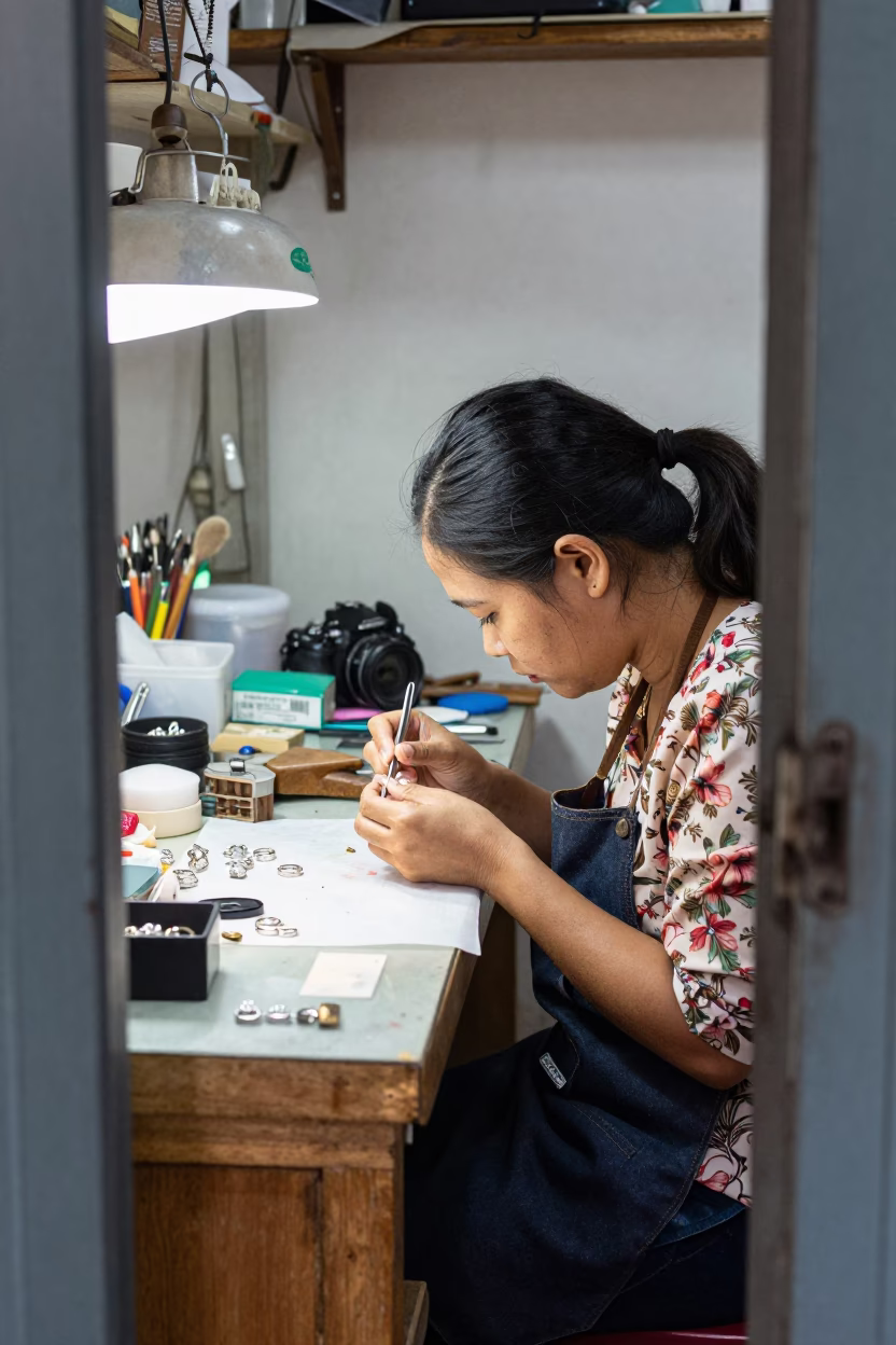 Jeweler Working in Bangkok in in Bangkok, Thailand