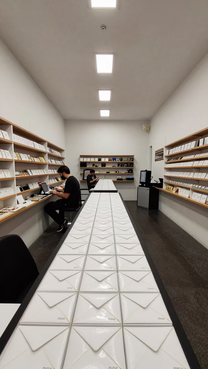 Jewelry Seal Box on Checkout Lane Sydney in at a checkout lane under flat store light in Sydney