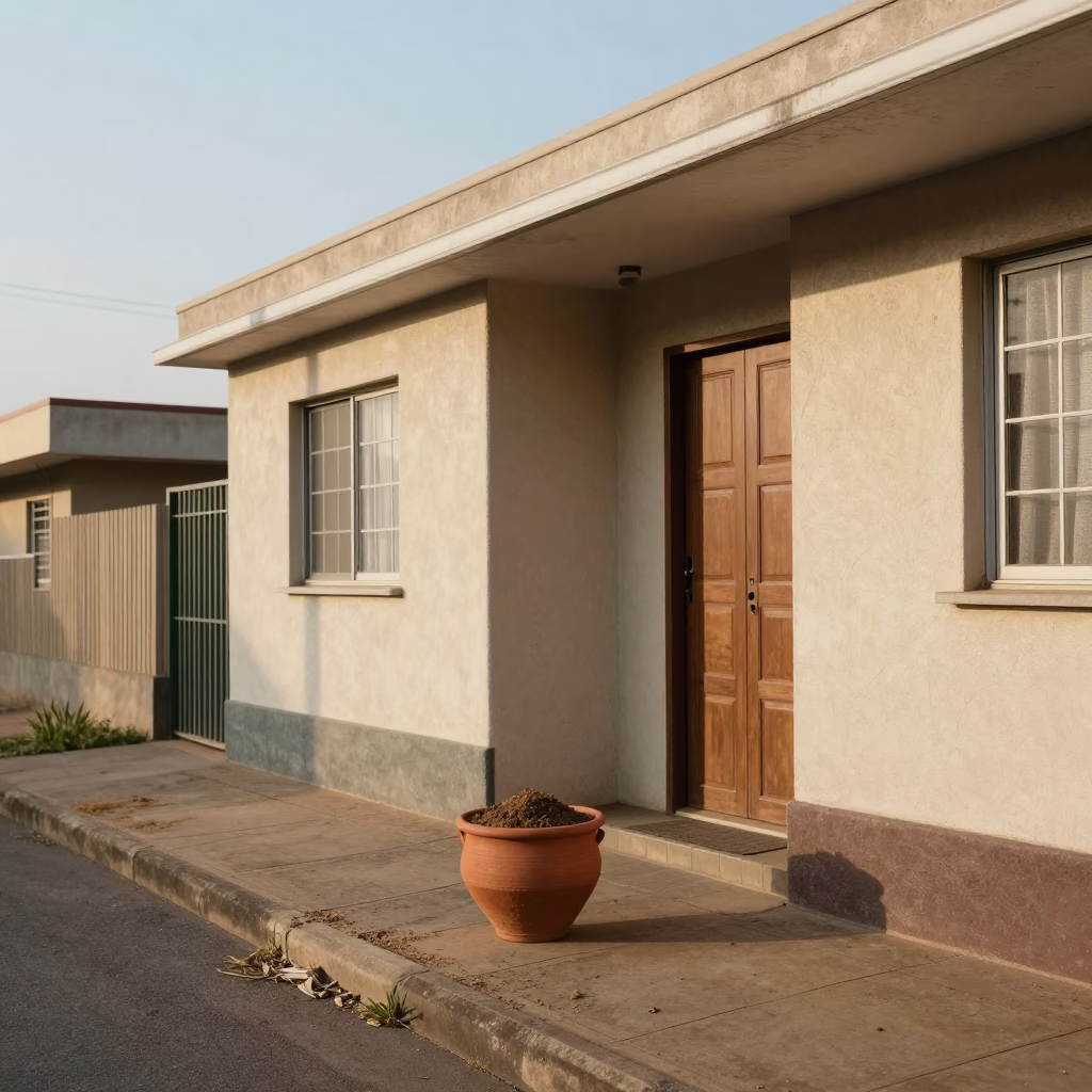 Johannesburg Home Exterior at The Early Afternoon Light in in Johannesburg, South Africa