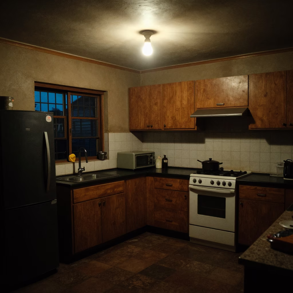 Johannesburg Kitchen Interior at Deep In The Night Light in in Johannesburg, South Africa
