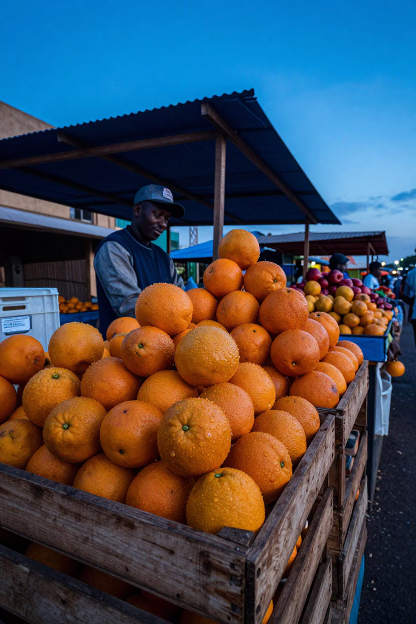 Johannesburg Market Stall at Blue Hour in in Johannesburg, South Africa