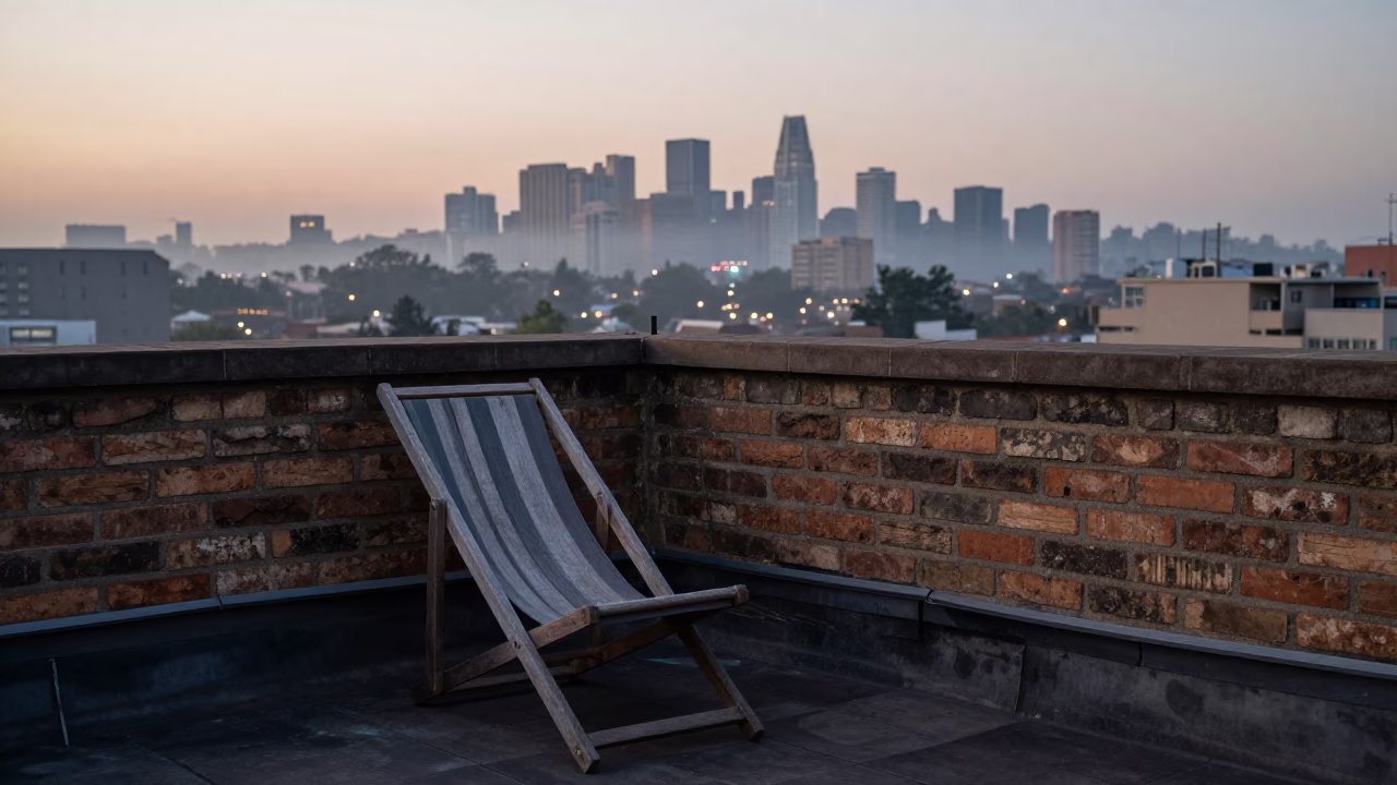 Johannesburg Rooftop Scene at Sunrise Light in in Johannesburg, South Africa