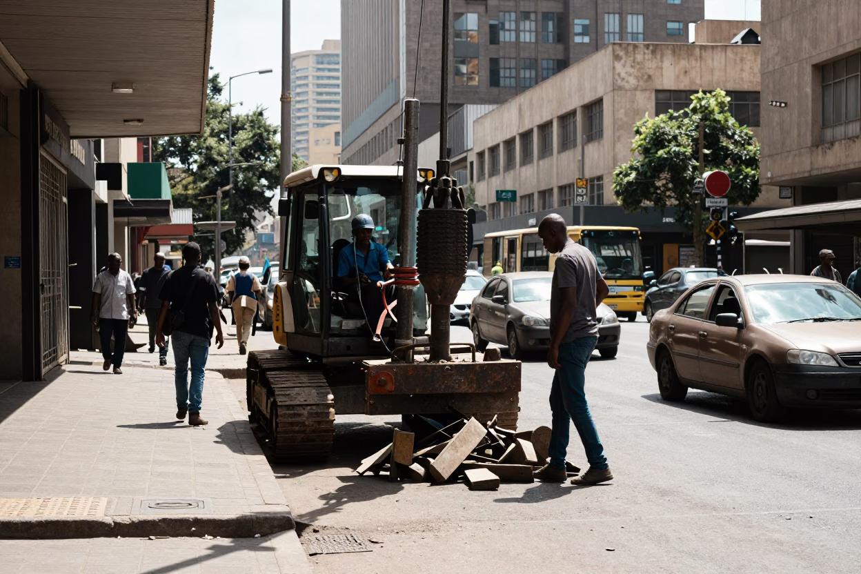 Johannesburg Scene Midday at Midday Light in in Johannesburg, South Africa