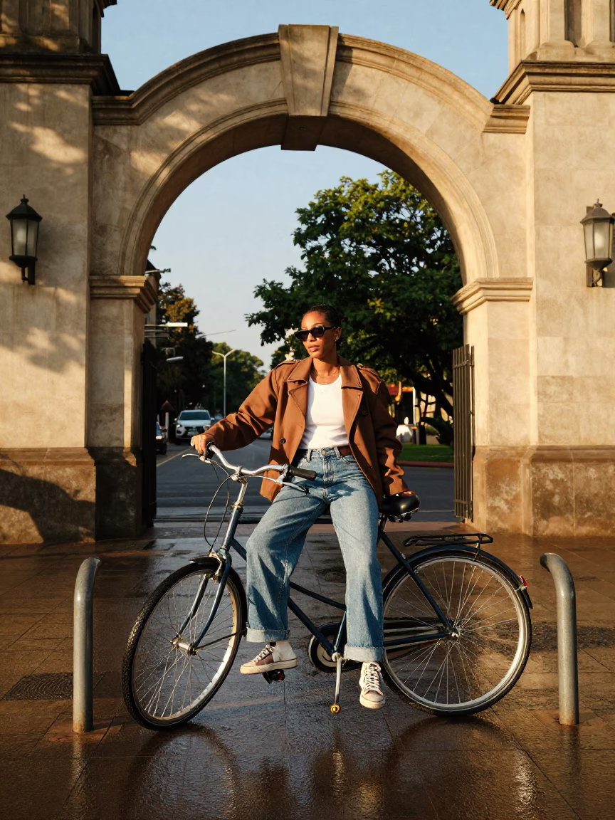 Johannesburg Street Fashion Late Afternoon University Archway Bicycle Rack in in Johannesburg, South Africa