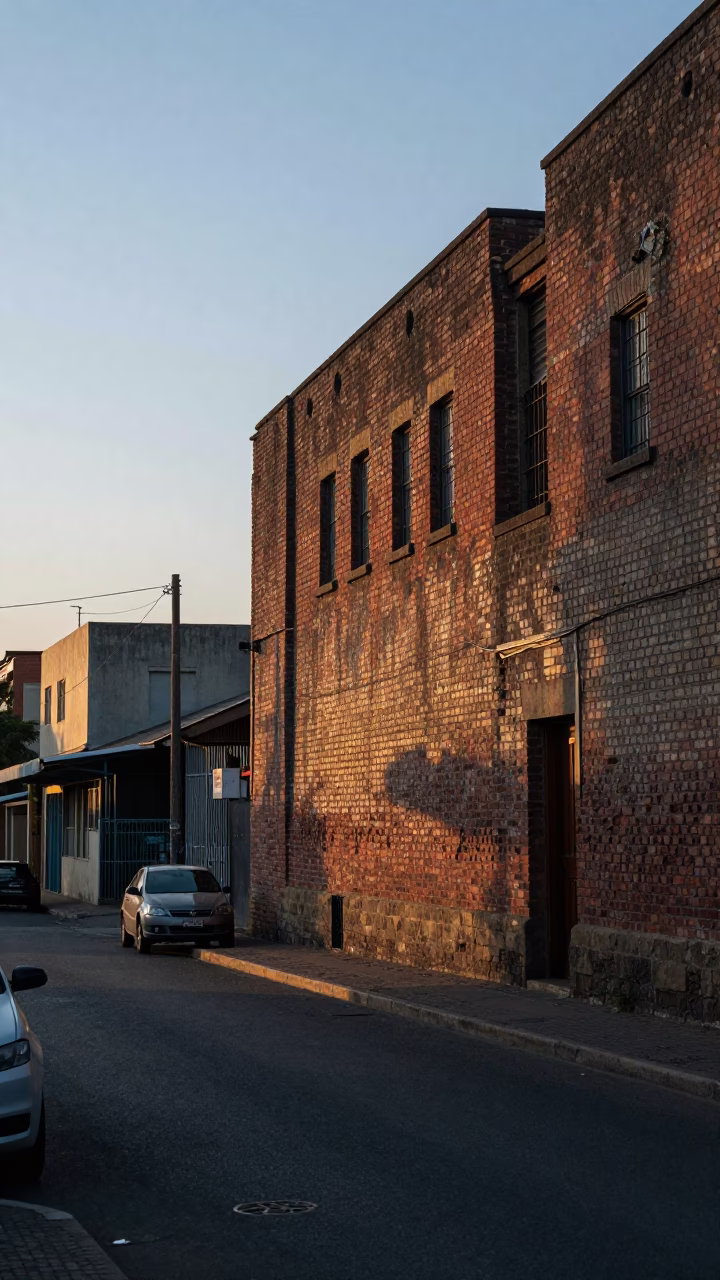 Johannesburg Street Scene at Sunrise Light in in Johannesburg, South Africa