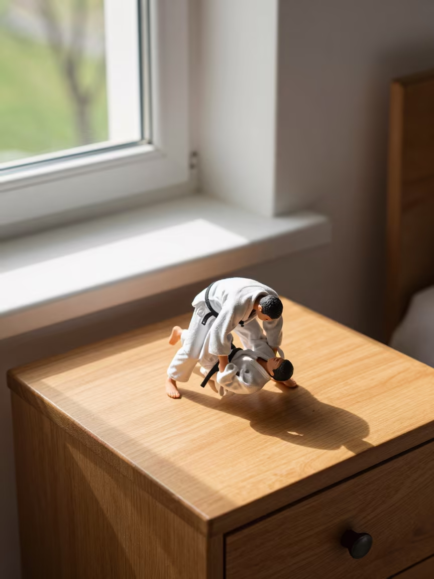 Judoka Throw on Bedside Table in Makhachkala in on a bedside table near Makhachkala