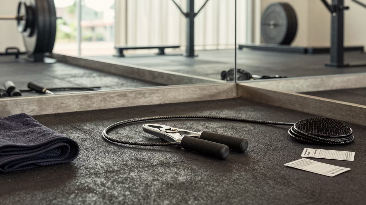 Jump Rope Cutter Tin in Accra Gym in inside a strength room near Accra