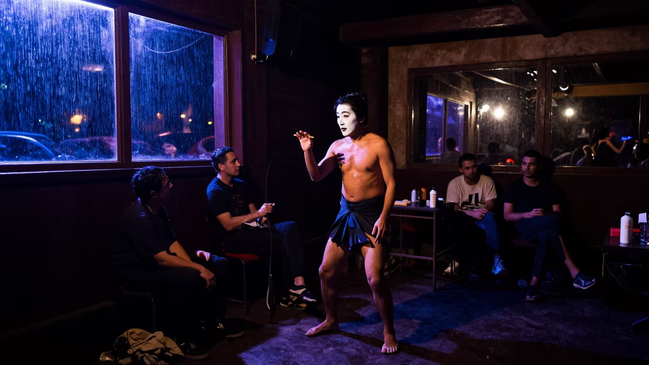 Kabuki Actor White Makeup Jazz Club Bahir Dar in at a jazz club in Bahir Dar