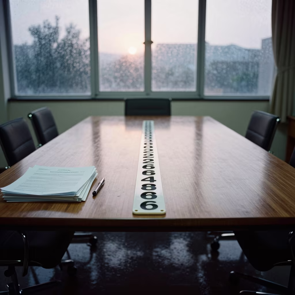 Kabul Boardroom Reception Paddle at Dawn in at a boardroom table before a meeting in Kabul