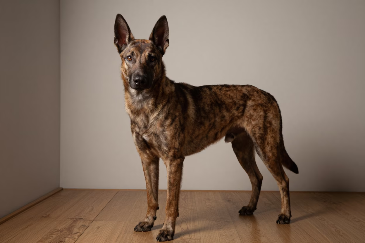 Kai Ken Portrait in Soft North Window Light in in a quiet portrait studio with a plain backdrop and eye-level framing near Suzhou