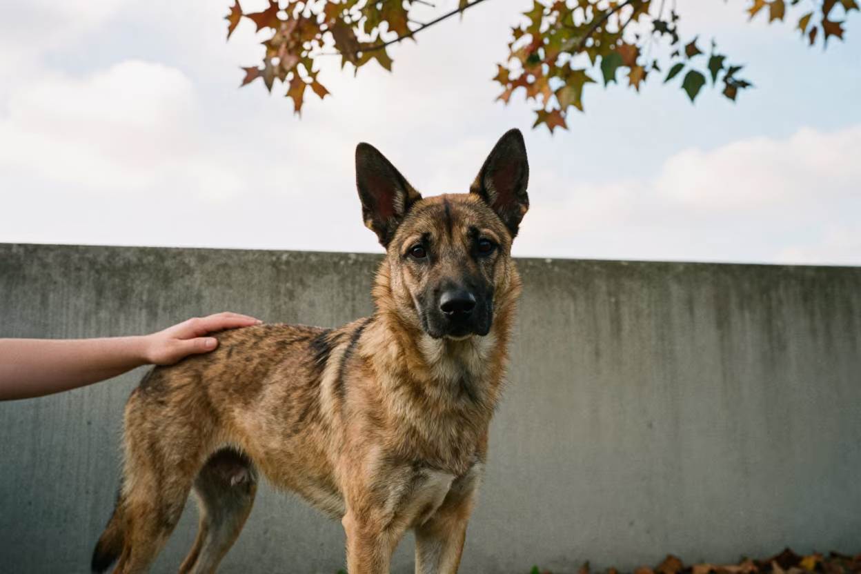 Kai Ken Portrait Near Chongqing Garden Edge in near a garden edge with soft morning light and an uncluttered background in Chongqing