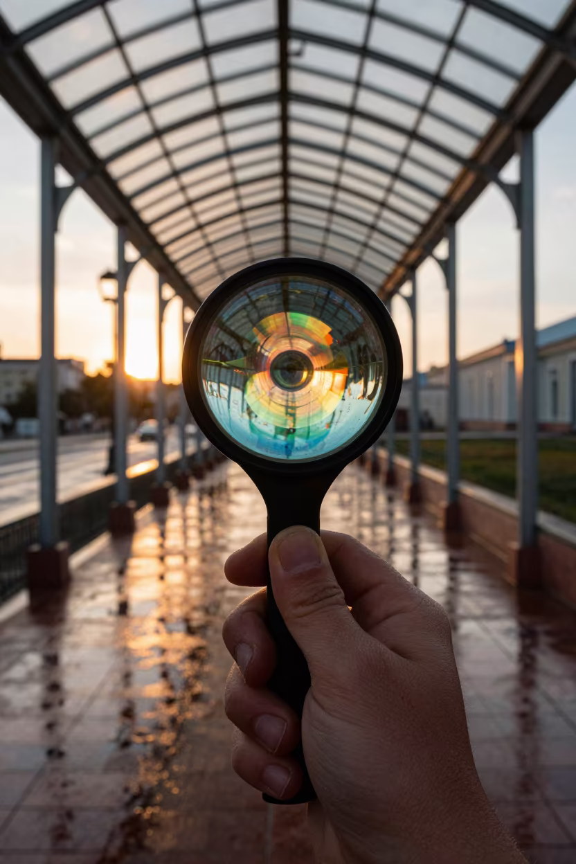 Kaleidoscope Eye View in Karaganda Arcade in inside a glass-roofed arcade in Karaganda