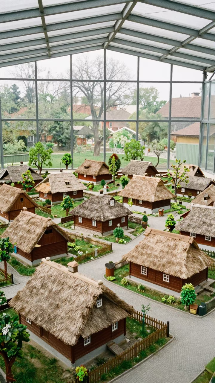 Kampeng Village Glass Roof Belgrade Noon in inside a glass-roofed arcade in Belgrade