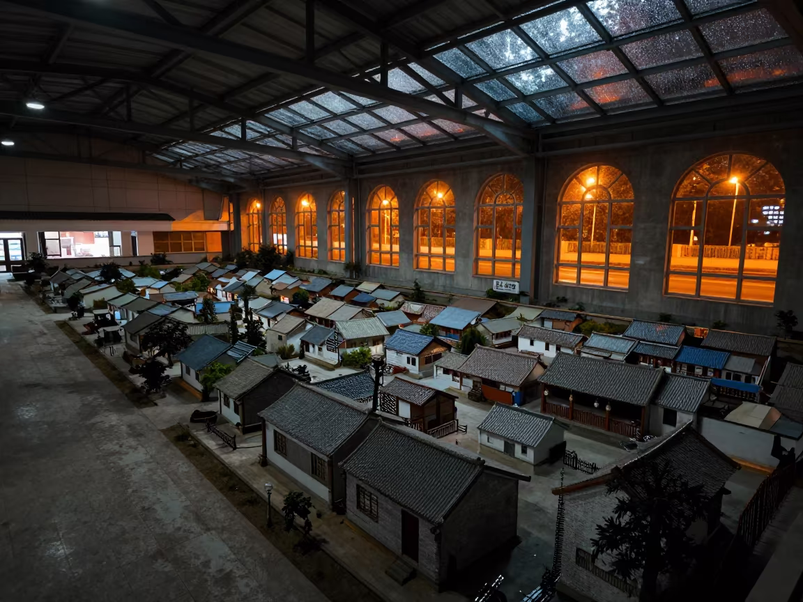 Kampung Village in Restored Train Terminal Kunming in inside a restored train terminal near Kunming
