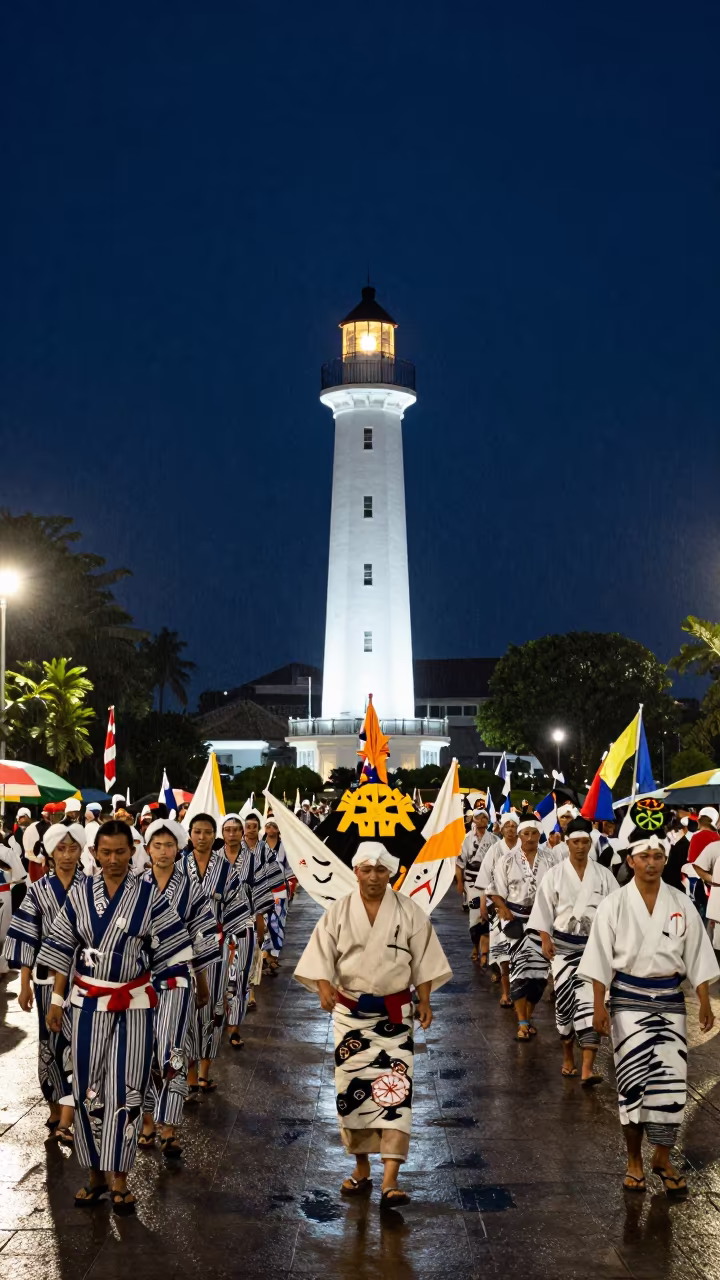 Kanamara Matsuri Parade Night Square in at a public square during a festival in Antananarivo