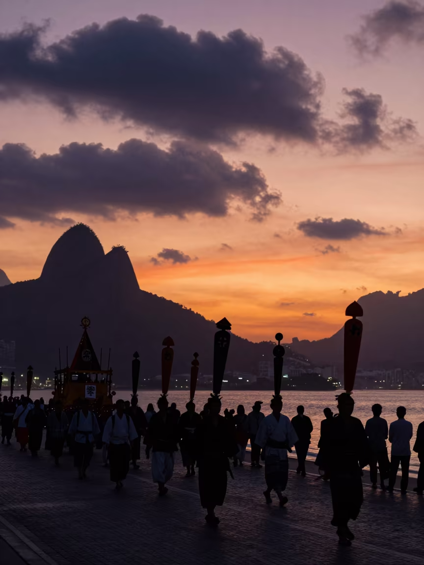 Kanamara Matsuri Parade at Rio Sunset in at a waterfront celebration in Rio de Janeiro