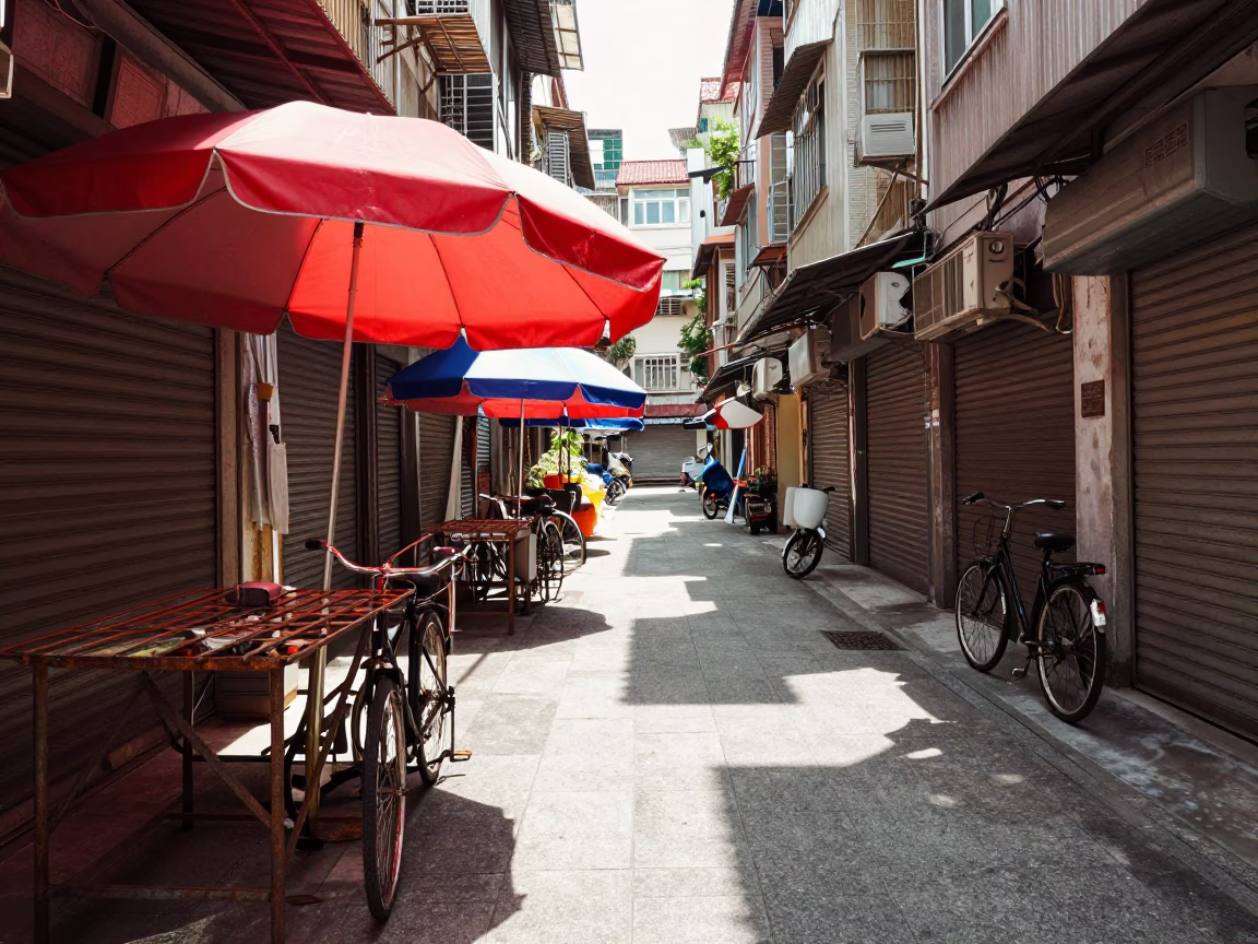Kaohsiung Bicycle at Late Morning Light in in Kaohsiung, Taiwan