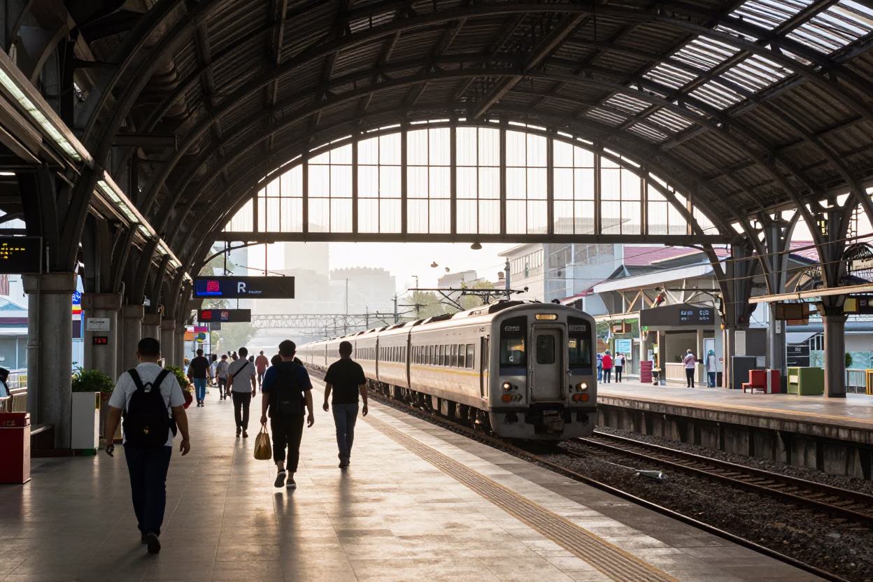 Kaohsiung Platform View at The Early Morning Light in in Kaohsiung, Taiwan