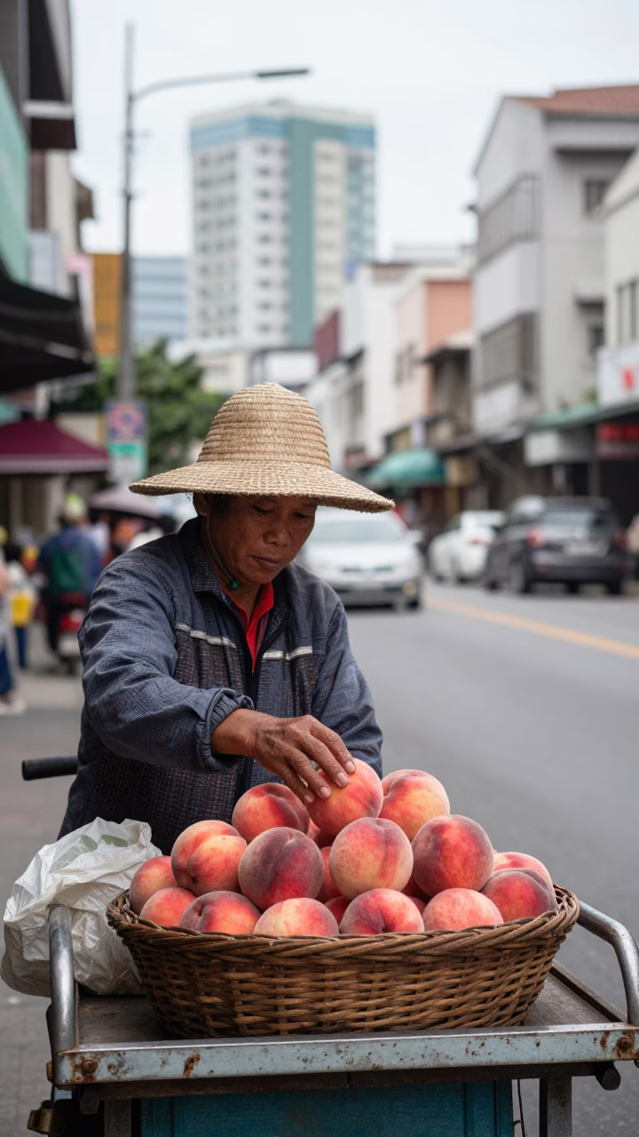 Kaohsiung Street Scene at Midday Light in in Kaohsiung, Taiwan