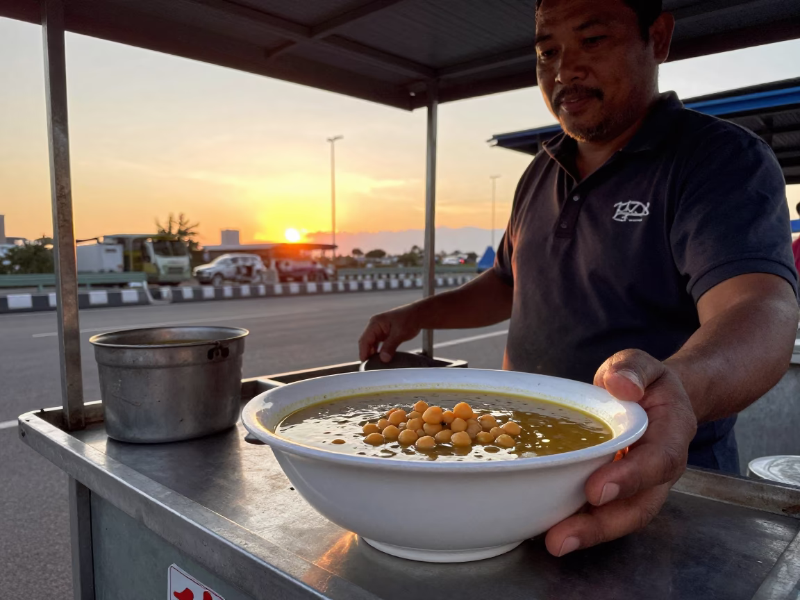 Kaohsiung Tunisian Lablabi Chickpea Soup Sunset in in Kaohsiung, Taiwan