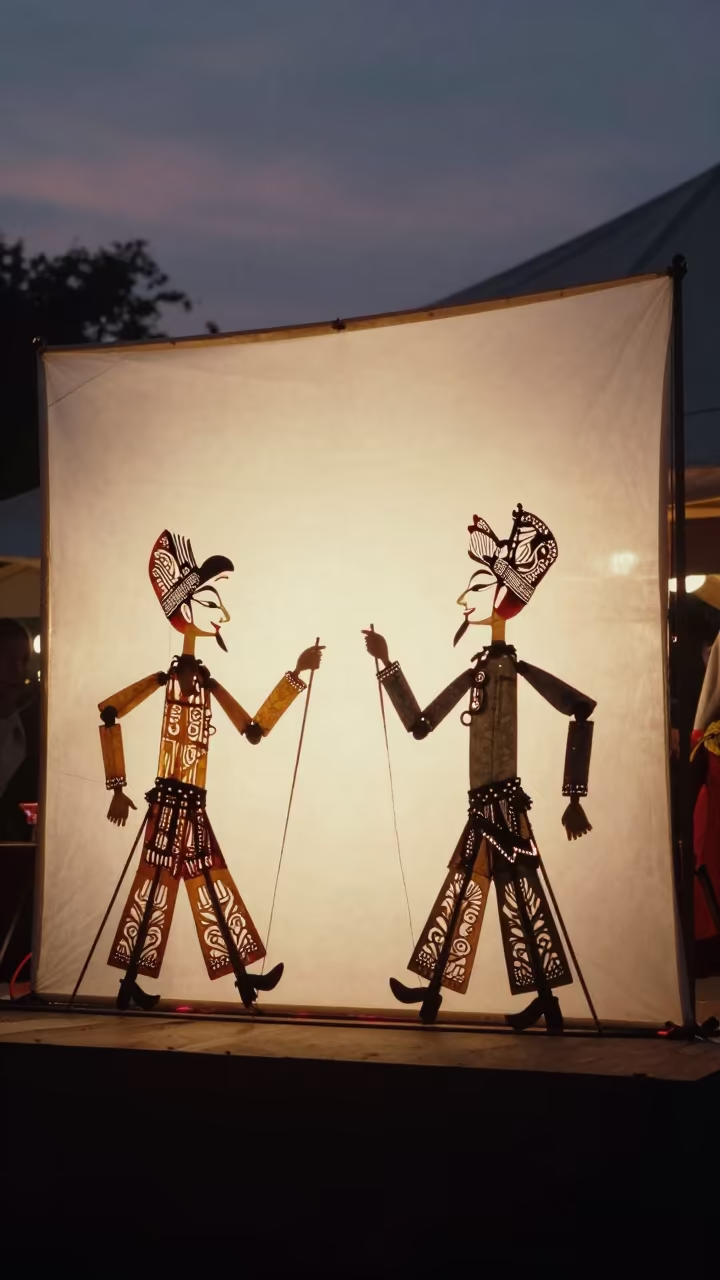 Karagoz Shadow Puppet Performance at Johor Bahru Festival in on a festival main stage in Johor Bahru