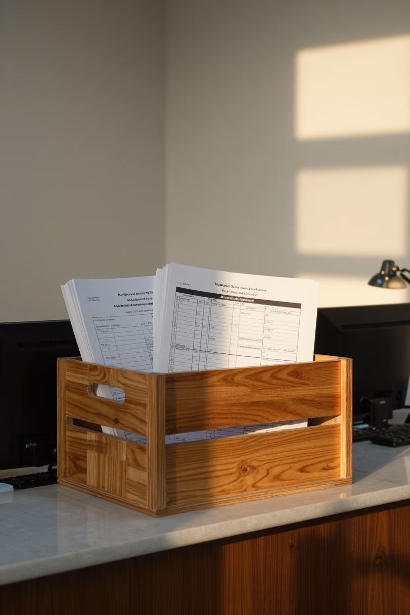 Karbala Office Crate Amidst Tickets in at an office reception desk in Karbala