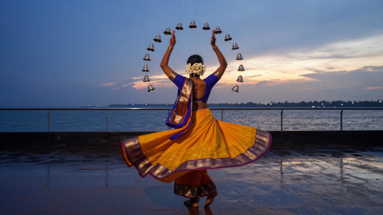 Kathak Dancer Ankle Bells Blur Spin Mumbai in near Mumbai