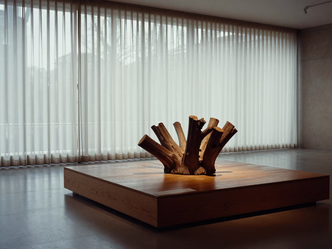 Kauri Crown on Museum Plinth Bilbao in on a museum plinth in Bilbao