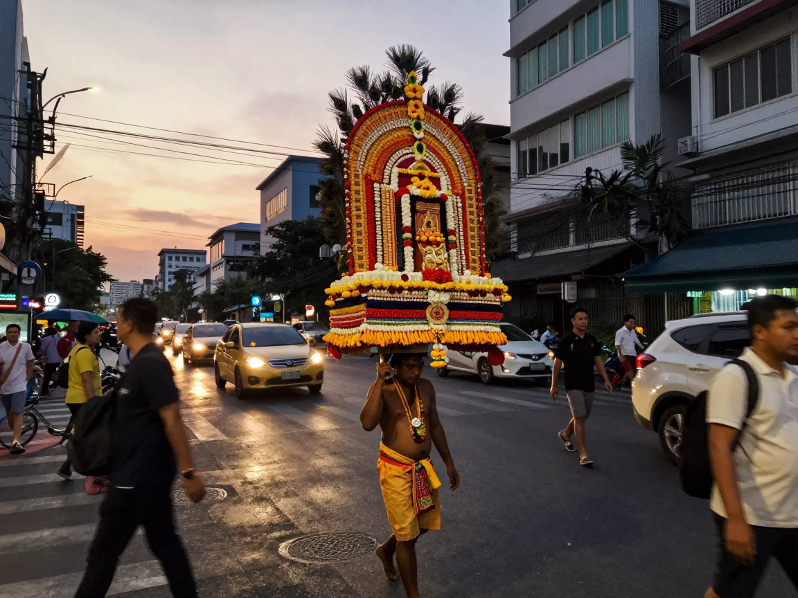 Kavadi Structure at Twilight in Bangkok in in Bangkok, Thailand