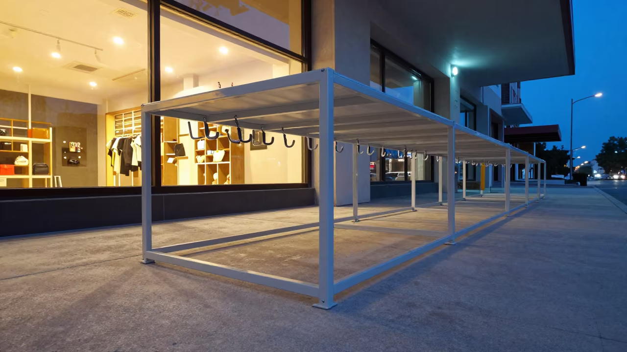 Kayseri Retail Backstock Bin at Blue Hour in inside a retail floor display area in Kayseri